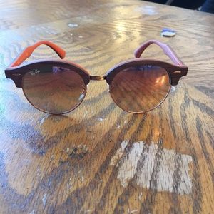 Ray Ban Clubmaster Round Wood Sunglasses